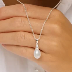 8 mm perle vedhæng i sølv