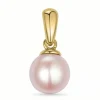 6 mm rosa perle vedhæng i 14 karat guld