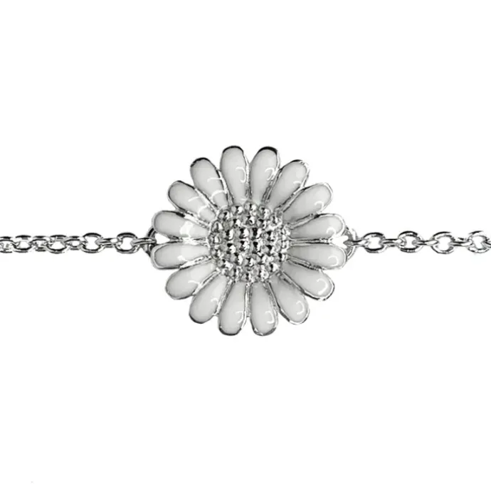 10 mm Siersbøl marguerit armbånd i sølv