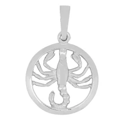 15 mm Siersbøl stjernetegn skorpionen vedhæng i rhodineret sølv