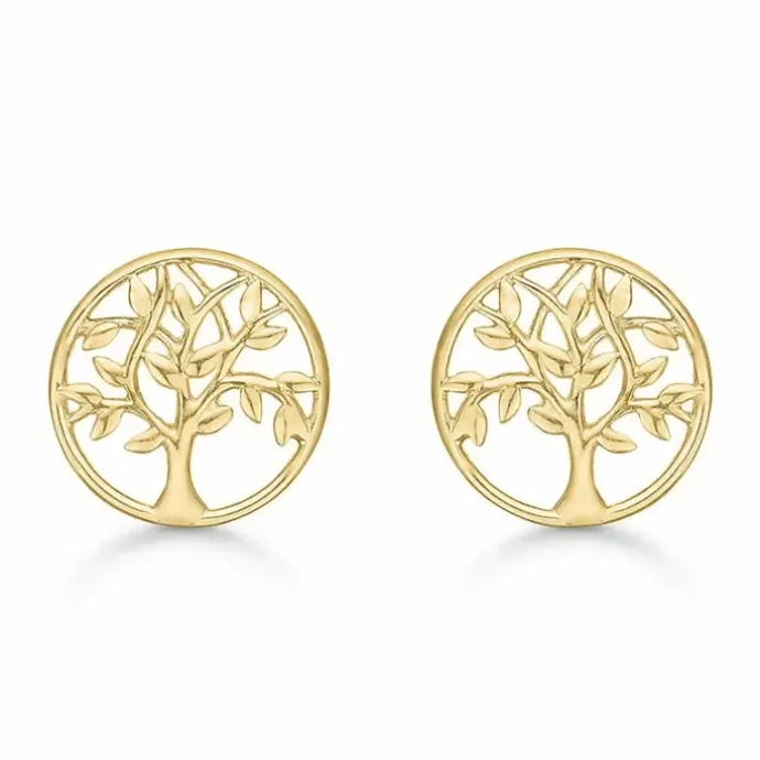 6,5 mm Støvring Design livets træ øreringe i 14 karat guld
