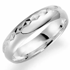 5 mm vielsesring i 9 karat hvidguld