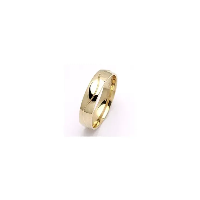 5 mm vielsesring i 14 karat guld