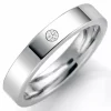 5 mm vielsesring i 9 karat hvidguld 0,03 ct