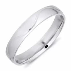 4 mm vielsesring i 14 karat hvidguld