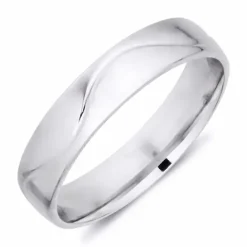 5 mm vielsesring i 14 karat hvidguld
