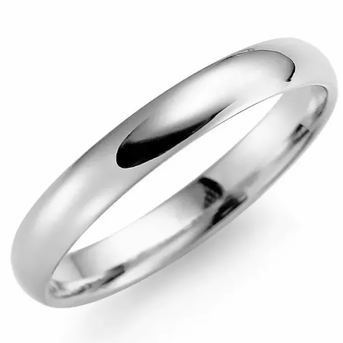 3,5 mm vielsesring i 14 karat hvidguld