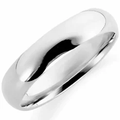 5 mm vielsesring i 14 karat hvidguld