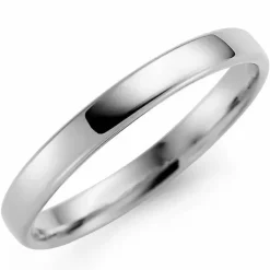 3 mm vielsesring i 9 karat hvidguld