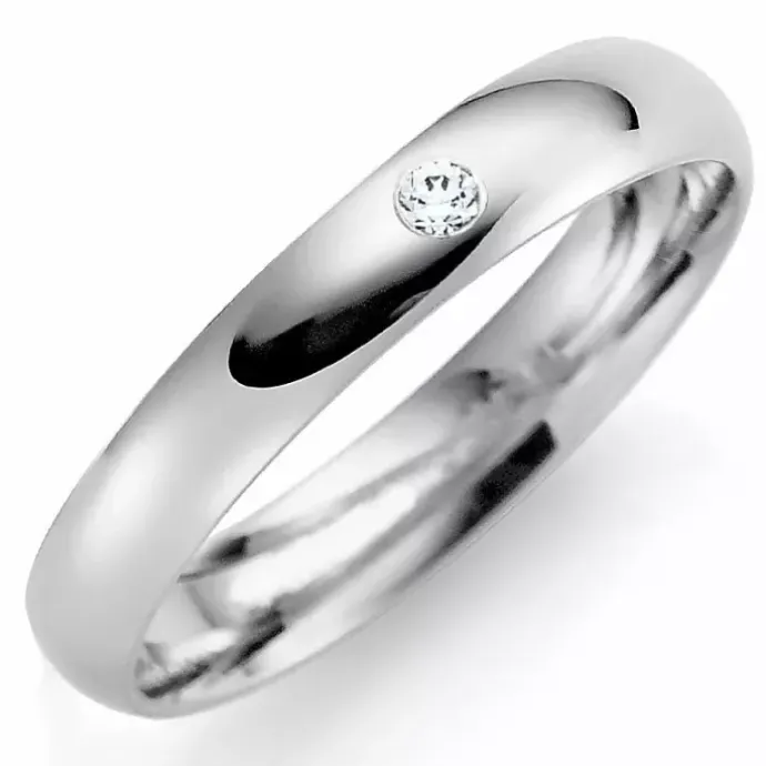 3 mm vielsesring i 9 karat hvidguld 0,02 ct