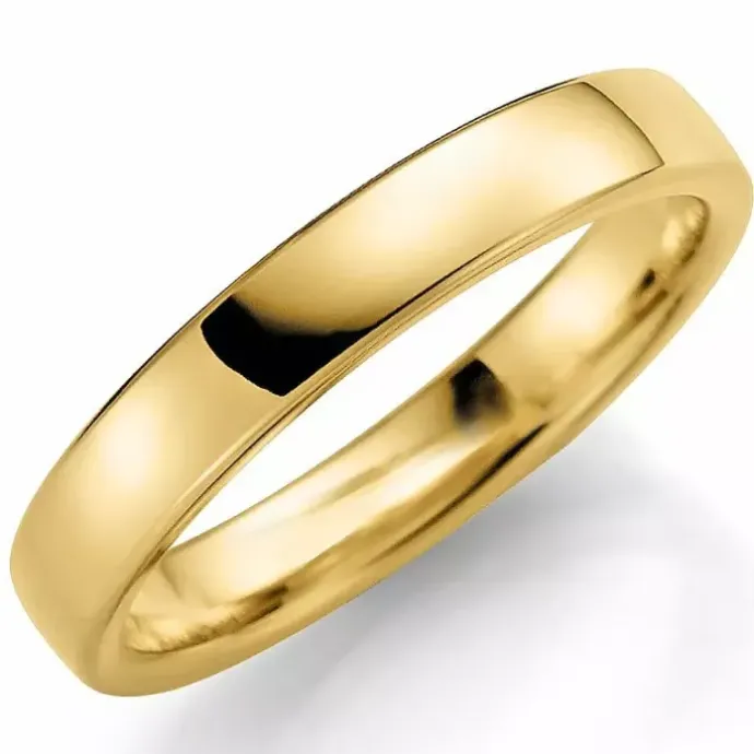 4 mm vielsesring i 14 karat guld