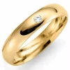4 mm vielsesring i 14 karat guld 0,03 ct