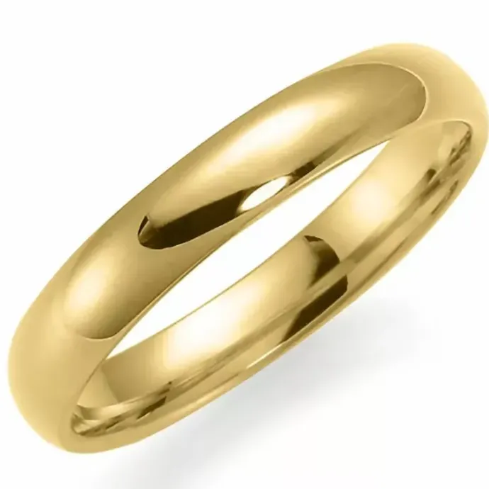 4 mm vielsesring i 9 karat guld