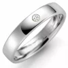 4 mm vielsesring i 9 karat hvidguld 0,03 ct