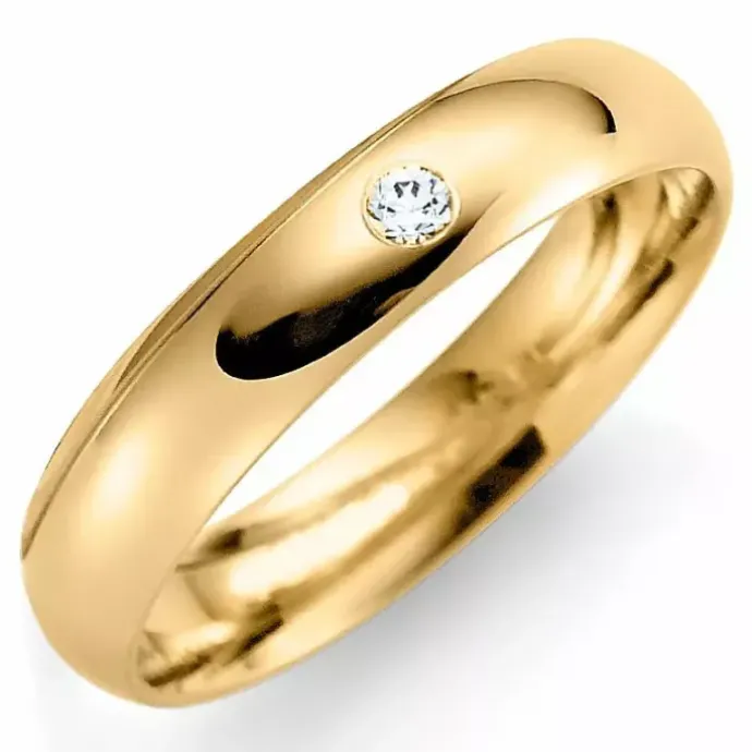 3 mm vielsesring i 9 karat guld 0,02 ct