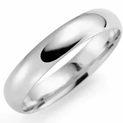 5 mm vielsesring i 9 karat hvidguld