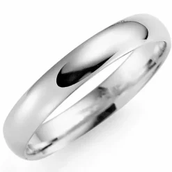 4 mm vielsesring i 14 karat hvidguld