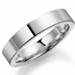 5 mm vielsesring i 9 karat hvidguld