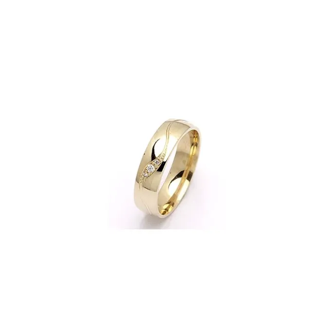 5 mm vielsesring i 9 karat guld 0,008 ct og 0,02 ct