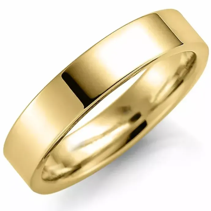 5 mm vielsesring i 9 karat guld