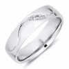 5 mm vielsesring i 14 karat hvidguld 0,008 ct og 0,02 ct