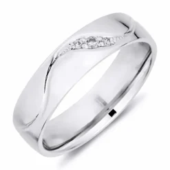 5 mm vielsesring i 14 karat hvidguld 0,008 ct og 0,02 ct