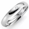 3 mm vielsesring i 14 karat hvidguld 0,02 ct