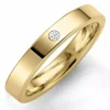 3 mm vielsesring i 14 karat guld 0,02 ct
