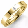 5 mm vielsesring i 9 karat guld 0,03 ct