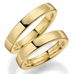 4 mm vielsesringe i 9 karat guld - sæt