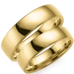 5 mm vielsesringe i 14 karat guld - sæt