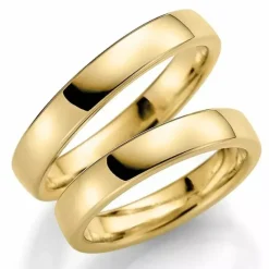 4 mm vielsesringe i 9 karat guld - sæt