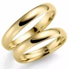 3,5 mm vielsesringe i 14 karat guld - sæt