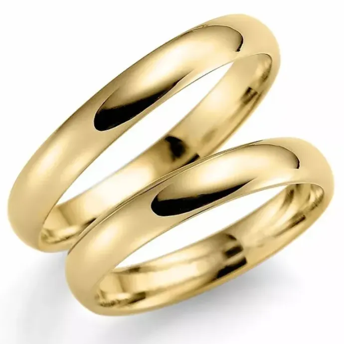 3,5 mm vielsesringe i 14 karat guld - sæt