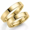 4 mm vielsesringe i 9 karat guld - sæt