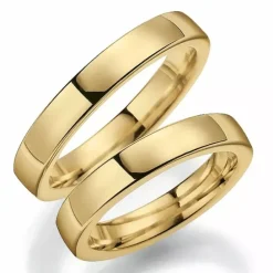 4 mm vielsesringe i 14 karat guld - sæt