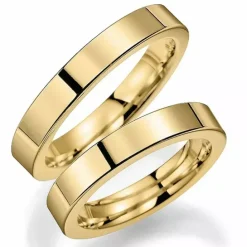 4 mm vielsesringe i 9 karat guld - sæt