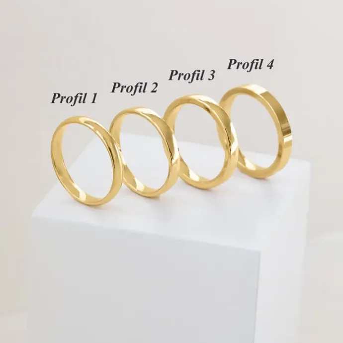 3 mm vielsesringe i 14 karat guld - sæt