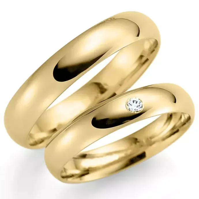 3 mm vielsesringe i 14 karat guld 0,02 ct - sæt