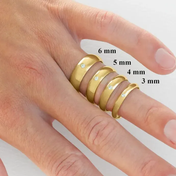 3 mm vielsesringe i 14 karat guld 0,02 ct - sæt