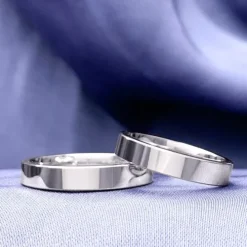 4 mm vielsesringe i 9 karat hvidguld - sæt