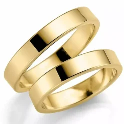 4 mm vielsesringe i 14 karat guld - sæt
