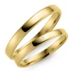 3 mm vielsesringe i 9 karat guld 0,02 ct - sæt