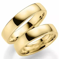 5 mm vielsesringe i 9 karat guld - sæt
