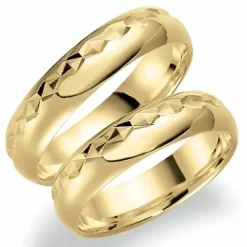 5 mm vielsesringe i 9 karat guld - sæt