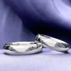 5 mm vielsesringe i 9 karat hvidguld - sæt