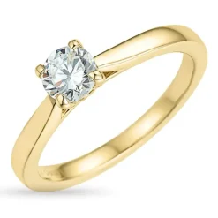 4,5 mm zirkon guldring i 9 karat guld