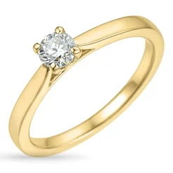 4,0 mm zirkon guldring i 9 karat guld