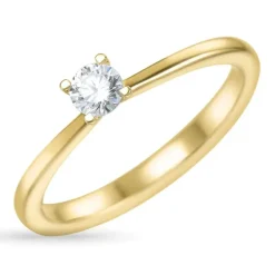 4,0 mm zirkon guldring i 9 karat guld