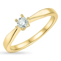4,5 mm zirkon guldring i 9 karat guld